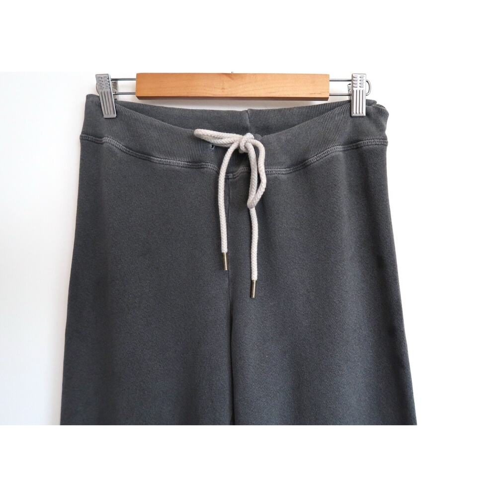 THE GREAT The Wide Leg Cropped Sweatpant Lounge Washed Black Shopbop 0 XS $195 - Picture 3 of 11